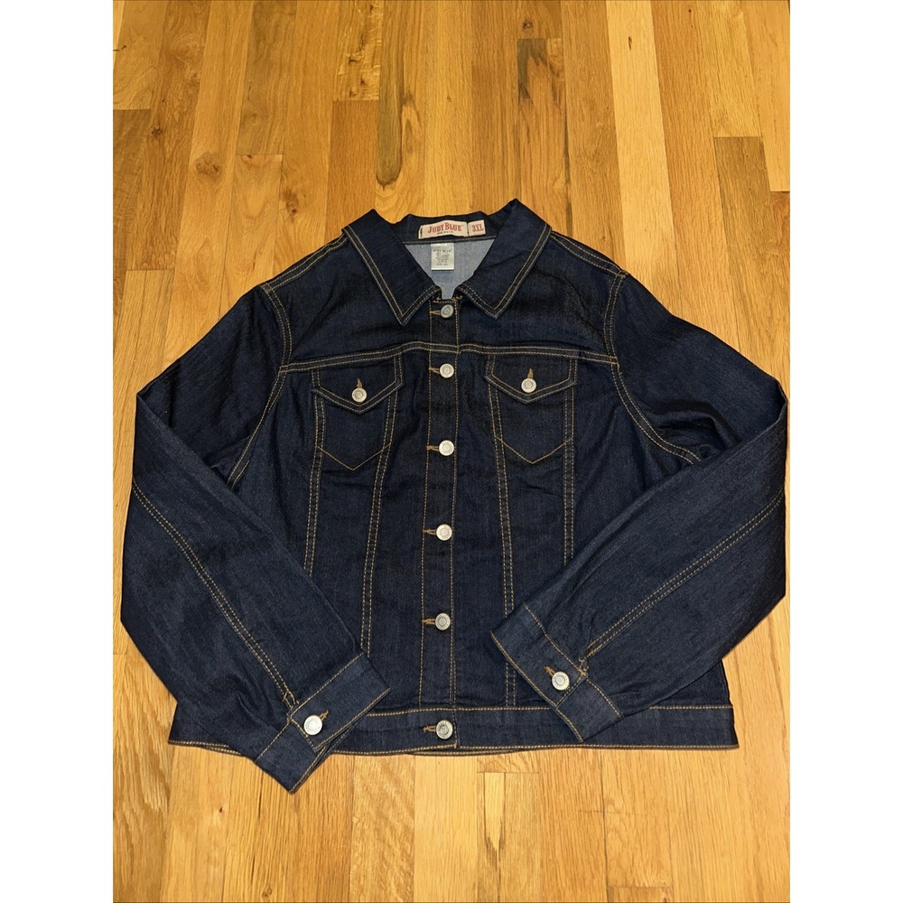 Judy Blue Jean Jacket Women's Small Buttons Dark Wash Stretch